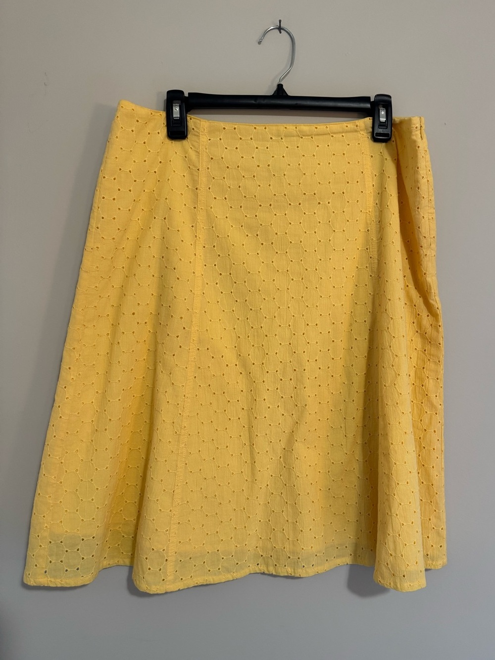 Yellow Eyelet Skirt